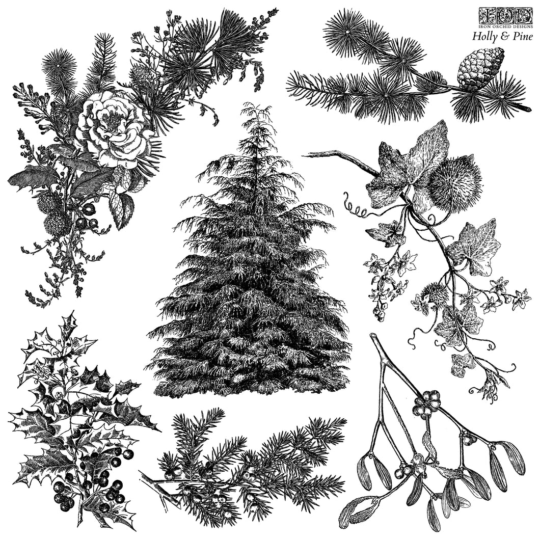 Holly & Pine Stamp