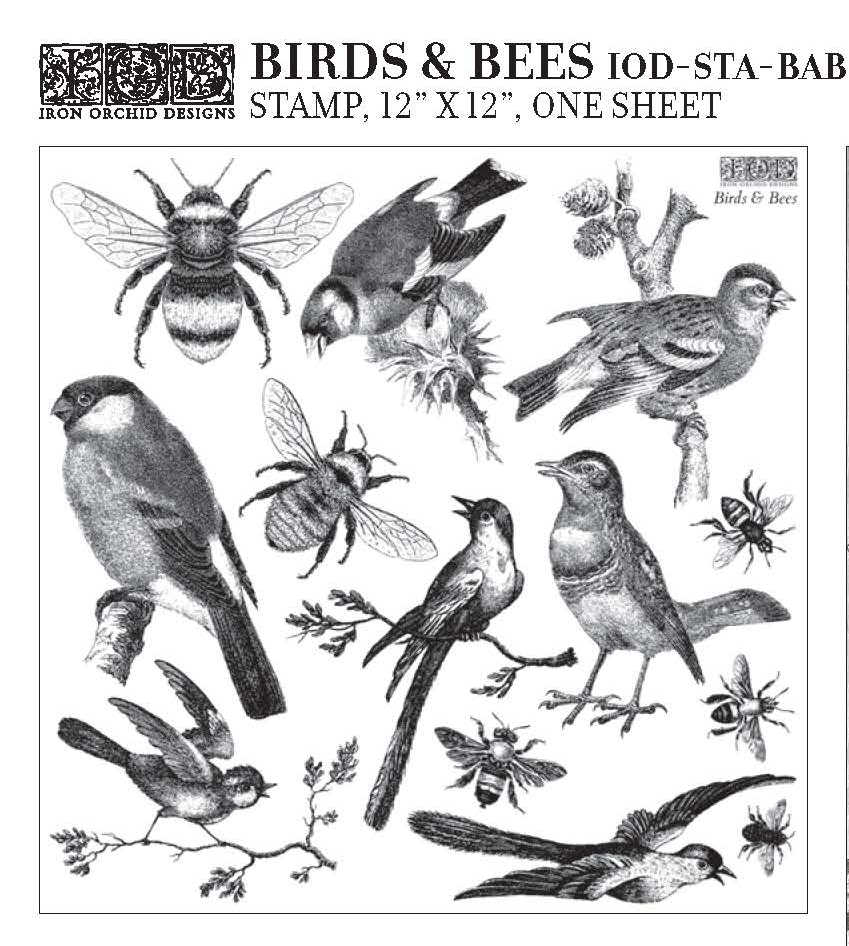 Birds & Bees IOD Stamp